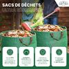 Lot de 3 Grands Sacs Déchets Vert 500L - 2